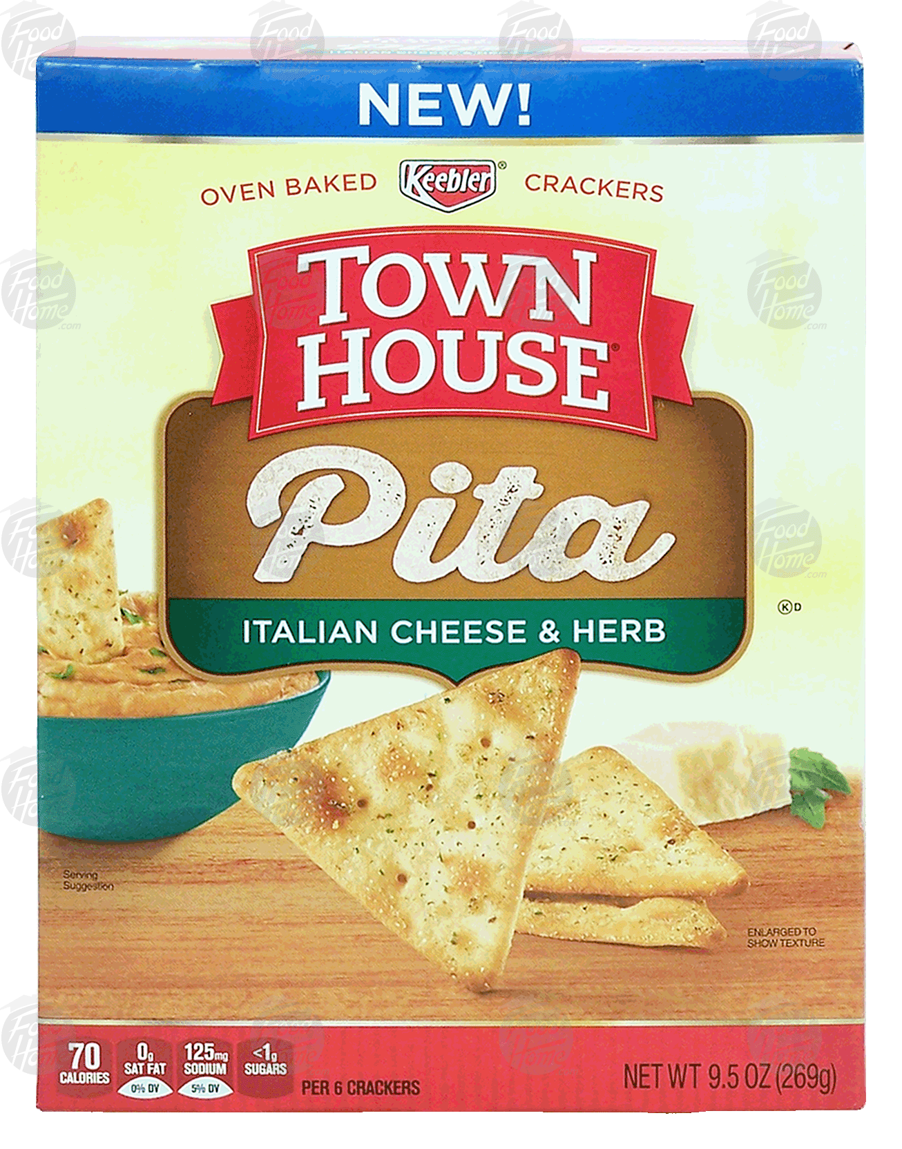 Keebler Town House pita; italian cheese & herb oven baked crackers Full-Size Picture